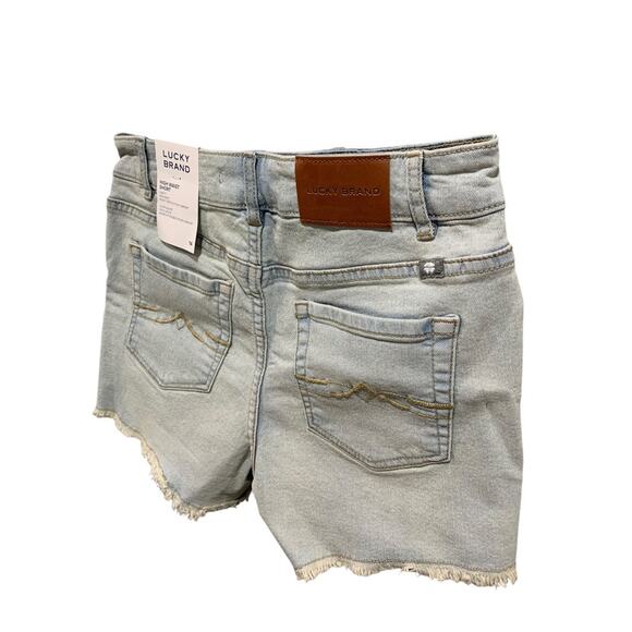 Size 14 Lucky Brand Girls New Jean Shorts High Waist Buttonfly - Picture 8 of 11